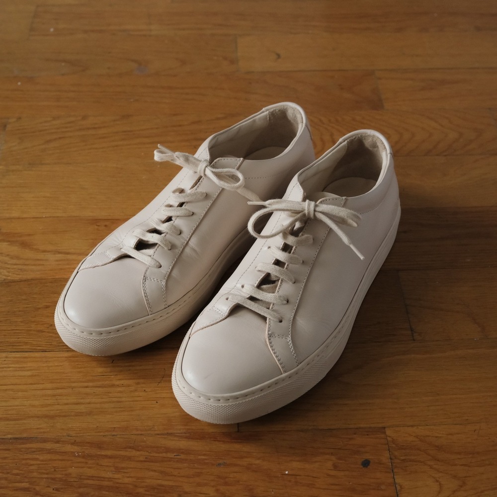 Common Projects Achilles Low Mens Cream Leather Minimalist 43 Luxury Sneaker - Picture 4 of 8